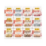 12-piece 3D press-on nail set with glue featuring assorted nail art designs, rhinestone decorations and reusable false nails