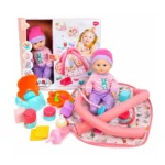 19-piece baby doll care play set with feeding bottle, pacifier, potty, feeding accessories and baby play mat