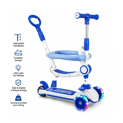 2-in-1 Baby Scooter with Seat and Push Handle