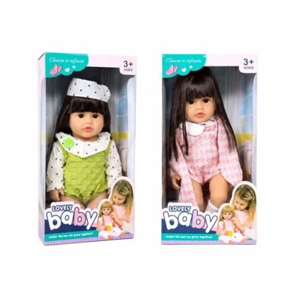 30cm long hair baby dolls with real fabric clothes in assorted designs for kids at Totoland Toys Kenya