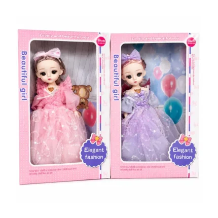 30cm Princess Fashion Doll with Real Clothes & Long Hair – Assorted Colours