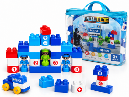 38PCS Kids Educational Building Blocks with Police Figures
