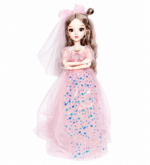 45cm musical princess doll with long styled hair and pink sparkling fabric gown at Totoland Toys Kenya
