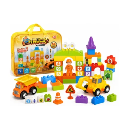 50-Piece City-Themed Baby Building Blocks with Truck