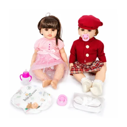 55cm Realistic Lifelike Baby Doll with Soft Body & Feeding Accessories