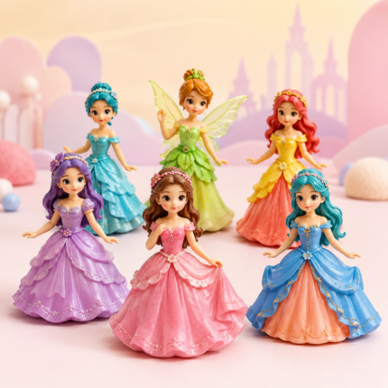 6-Piece Princess & Fairy Figurine Set for Kids