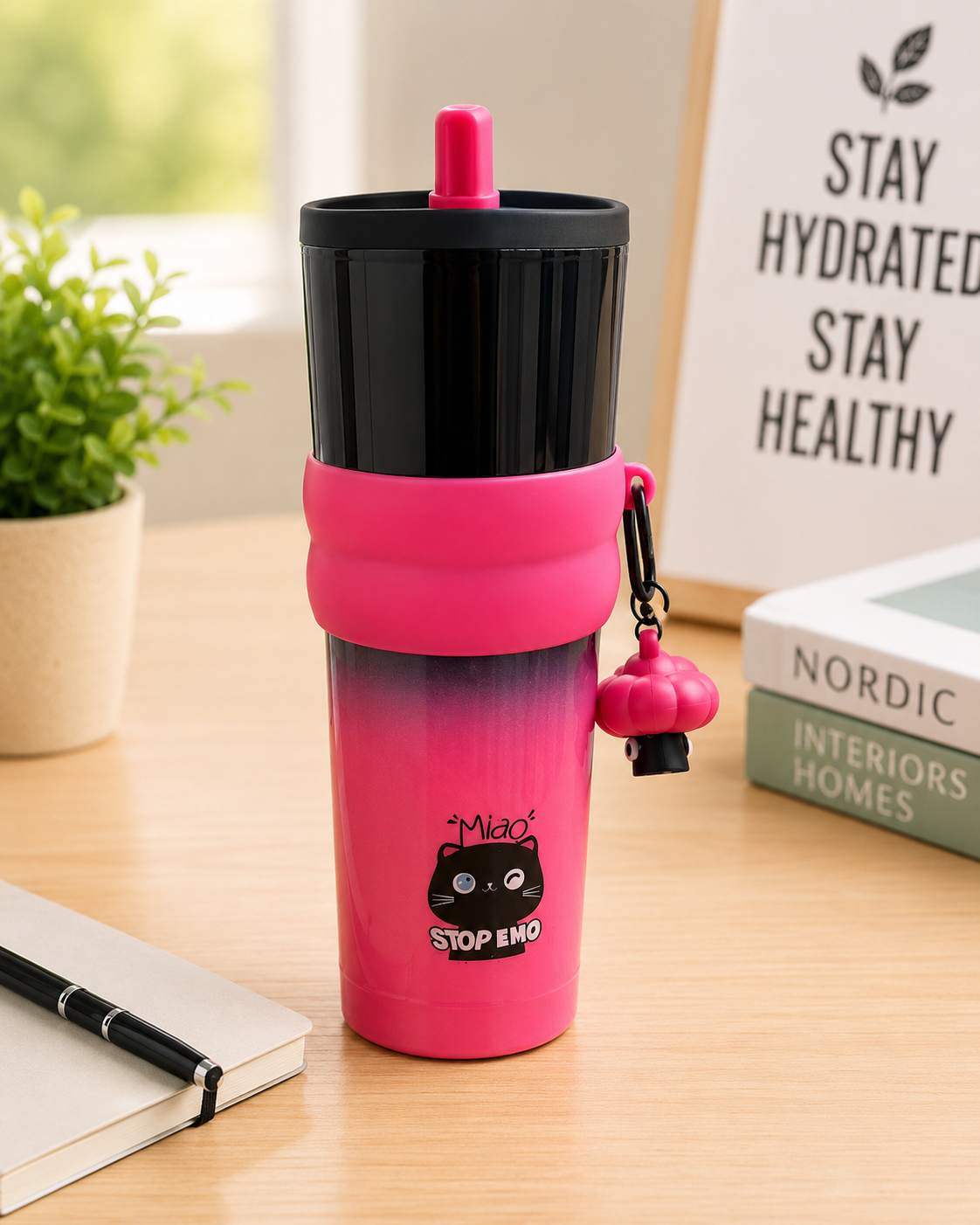 710ml-ombre-insulated-tumbler-with-straw-kenya 710ML ombre insulated tumbler with straw for water coffee and travel