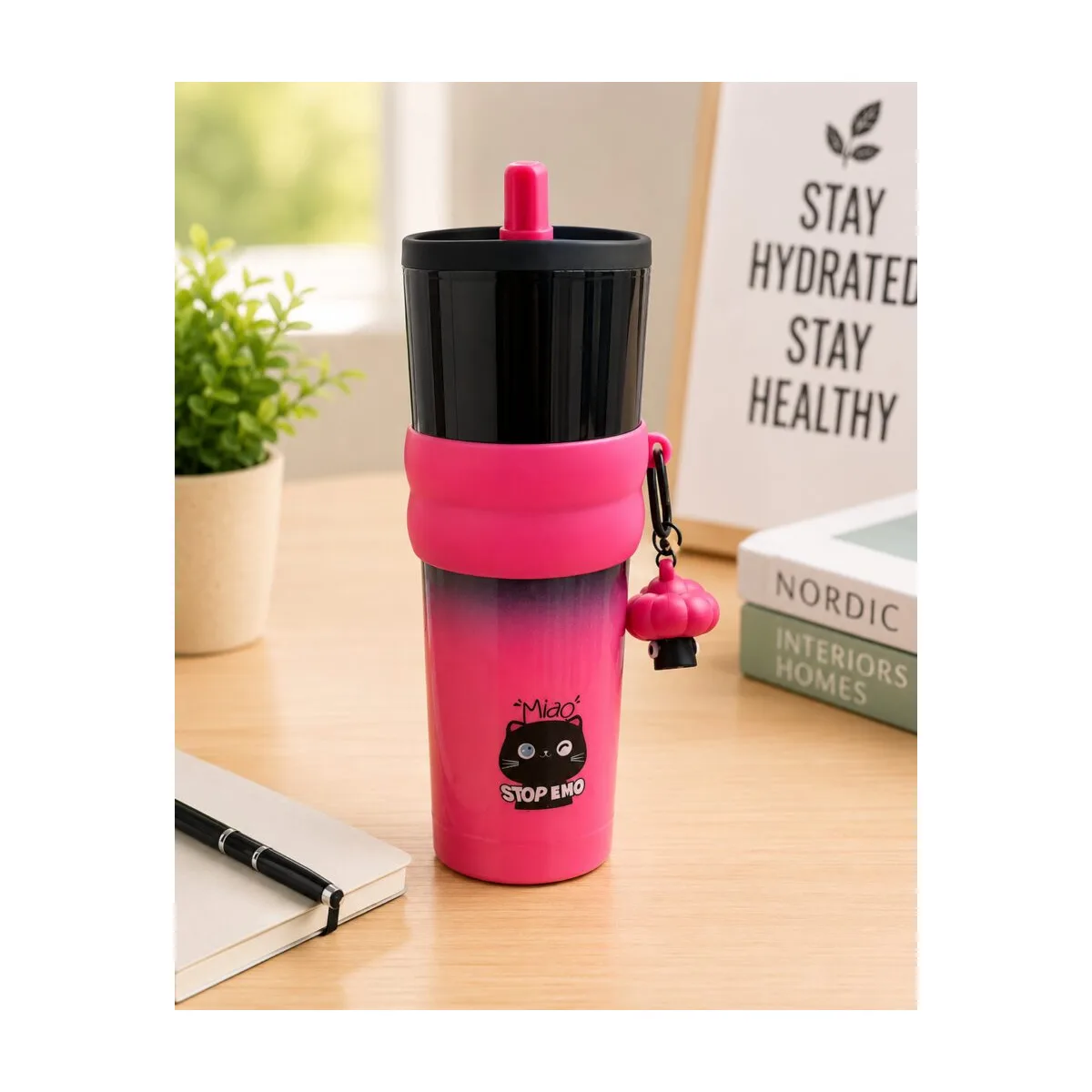 710ml-ombre-insulated-tumbler-with-straw-kenya 710ML ombre insulated tumbler with straw for water coffee and travel