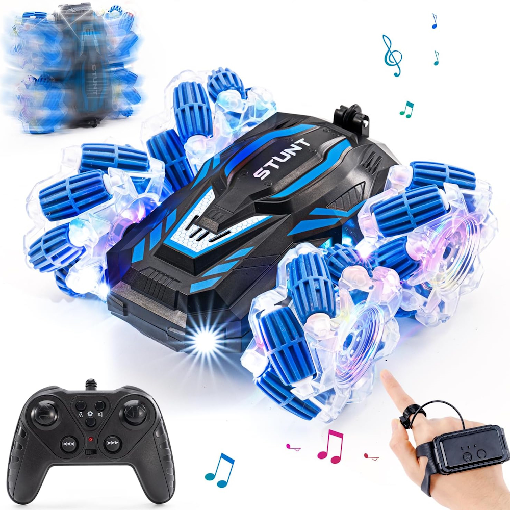 71agKiTWzxL._AC_SL1500_.jpg Remote and Watch-Controlled 360° Stunt Car - Image 1