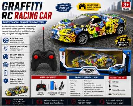 Graffiti RC Racing Car for Kids with Remote Control