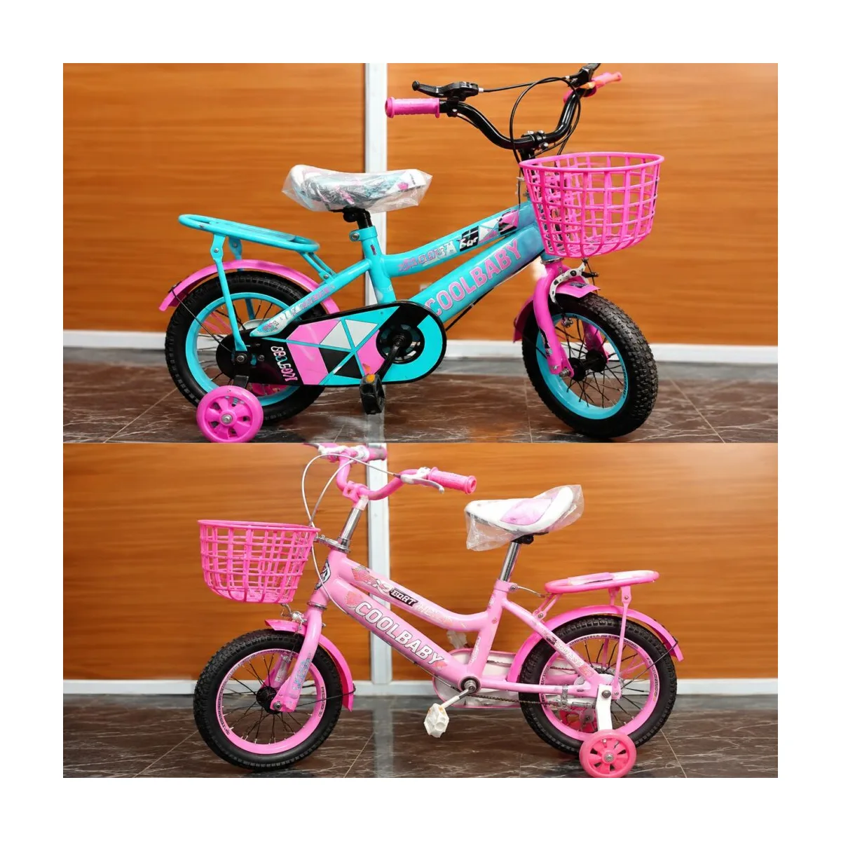 Kids Bicycle Size 12 with Training Wheels and Front Basket Pink kids bicycle size 12 with training wheels and front basket