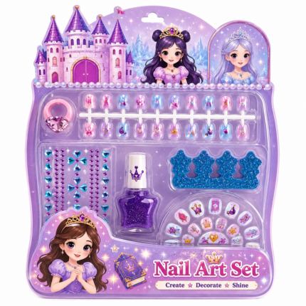 24-Piece Kids Press-On Nail Set with Polish and Glue