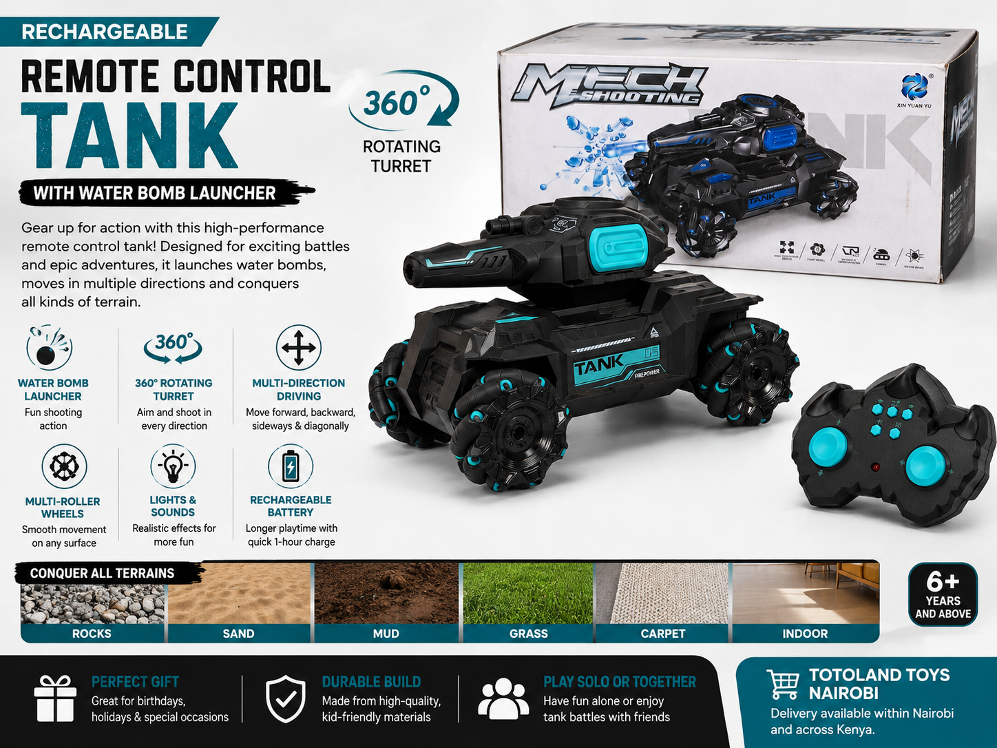 Rechargeable Remote Control Tank with Water Bomb Launcher Rechargeable remote control tank with water bomb launcher and controller
