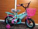 Kids Bicycle Size 12 with Training Wheels & Front Basket – Pink/Blue - Image 2