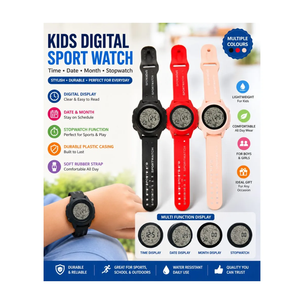 kids-digital-sports-watch-rubber-strap-plastic-case-totoland-toys Kids digital sports watch with rubber strap, durable plastic casing, digital time, date, month and stopwatch display