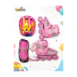 Adjustable Kids Inline Skates Set with LED Wheels & Protective Gear (Size 35–38)