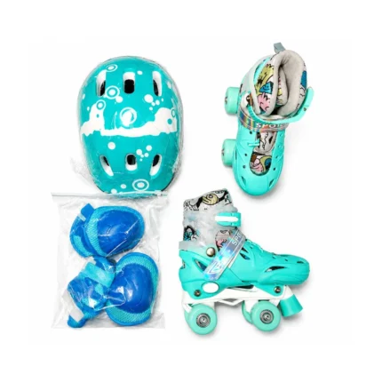 Adjustable Trainer Inline Skates for Kids with LED Wheels & Protective Gear (Size 30–33)