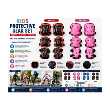 Kids Protective Gear Set for Scooters, Skating & Cycling – Knee, Elbow & Wrist Guards