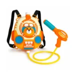 Kids water gun with backpack water tank, shoulder straps and manual pump spray gun