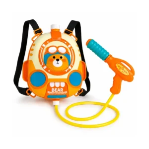 Kids water gun with backpack water tank, shoulder straps and manual pump spray gun