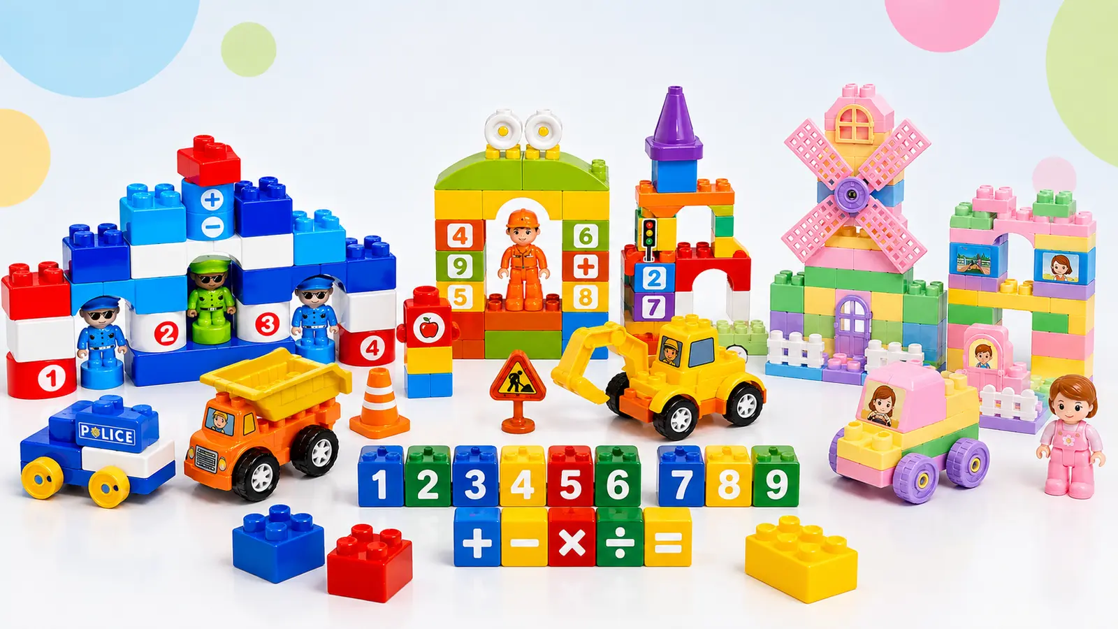 Building blocks for kids in different colours and styles at Totoland Toys