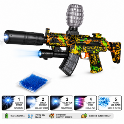 Kids Electric Gel Gun – Rechargeable Hydro Gel Blaster with Mist & Light product image